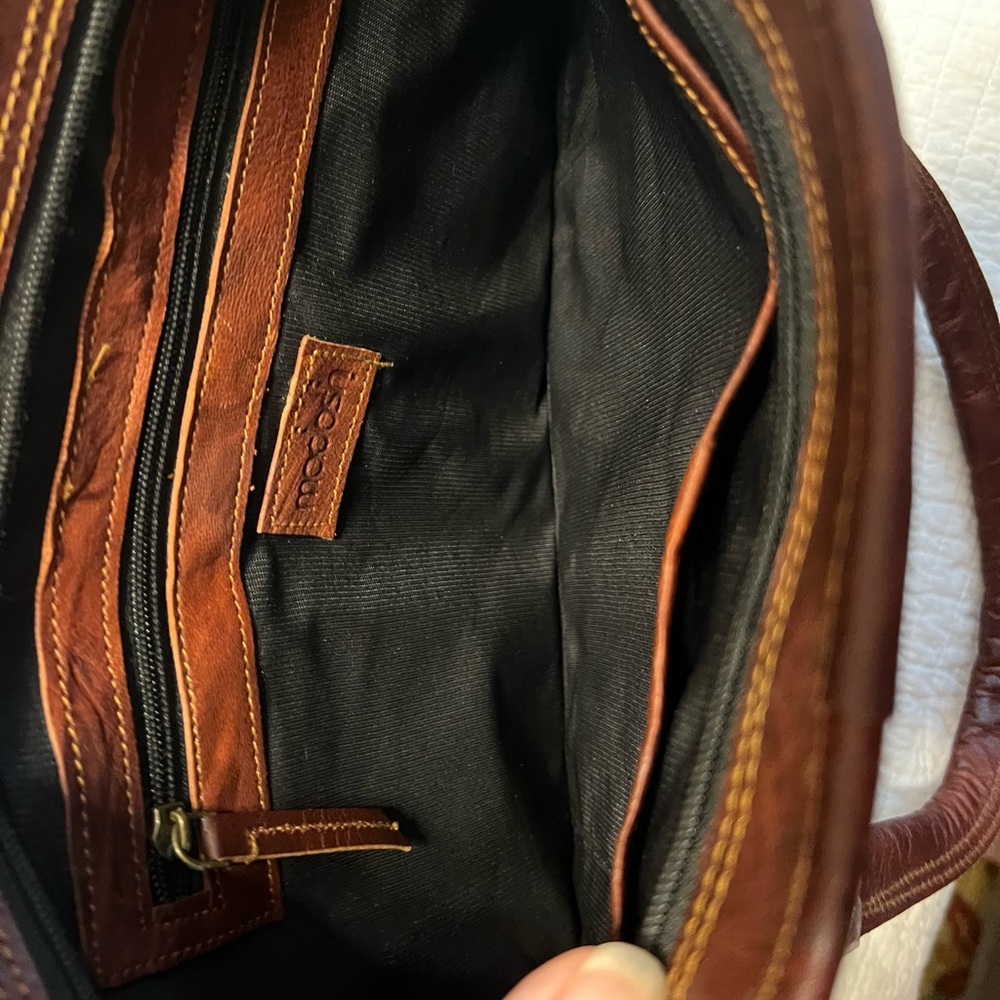 Mariah Brown Leather Tote Bag Made In India - Picture 5 of 10